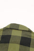 Turn-Down Collar Plaid Shirt Coat